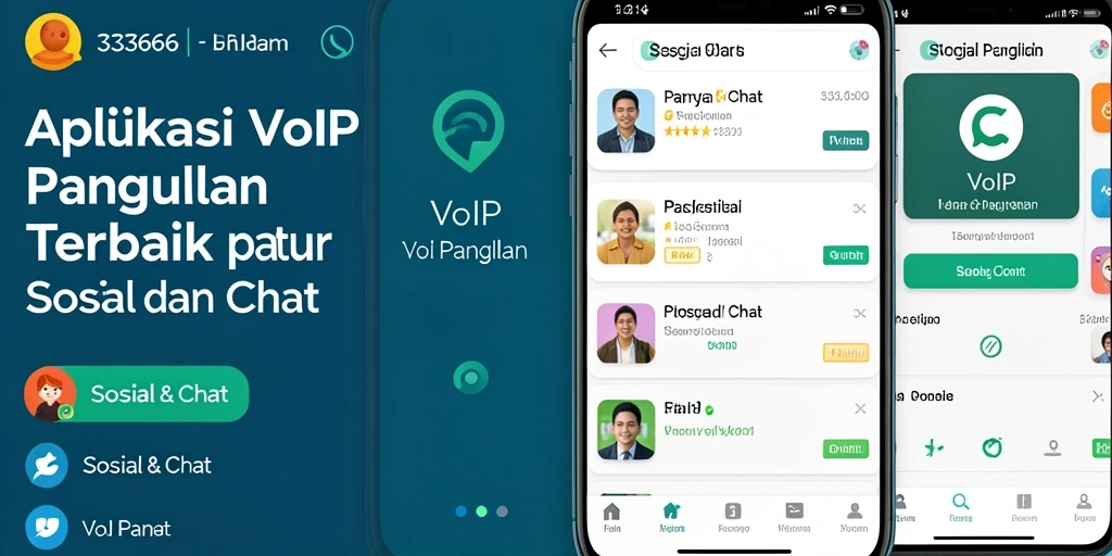 Antarmuka aplikasi VoIP Panggilan 333666 yang modern dan mudah digunakan.