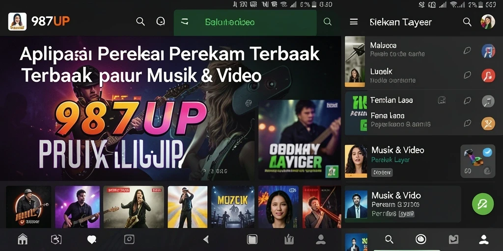 Antarmuka intuitif aplikasi 987UP untuk merekam layar.