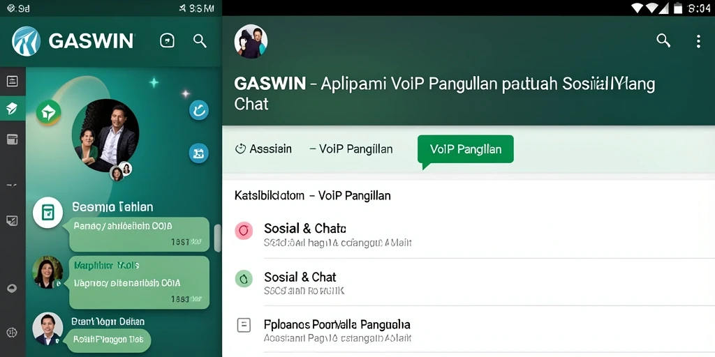 Screenshot utama GASWIN menunjukkan antarmuka VoIP Panggilan yang intuitif dan fungsional.