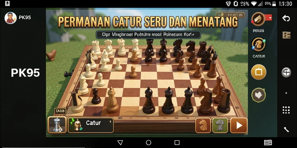 Antarmuka PK95 yang menarik untuk permainan Catur.