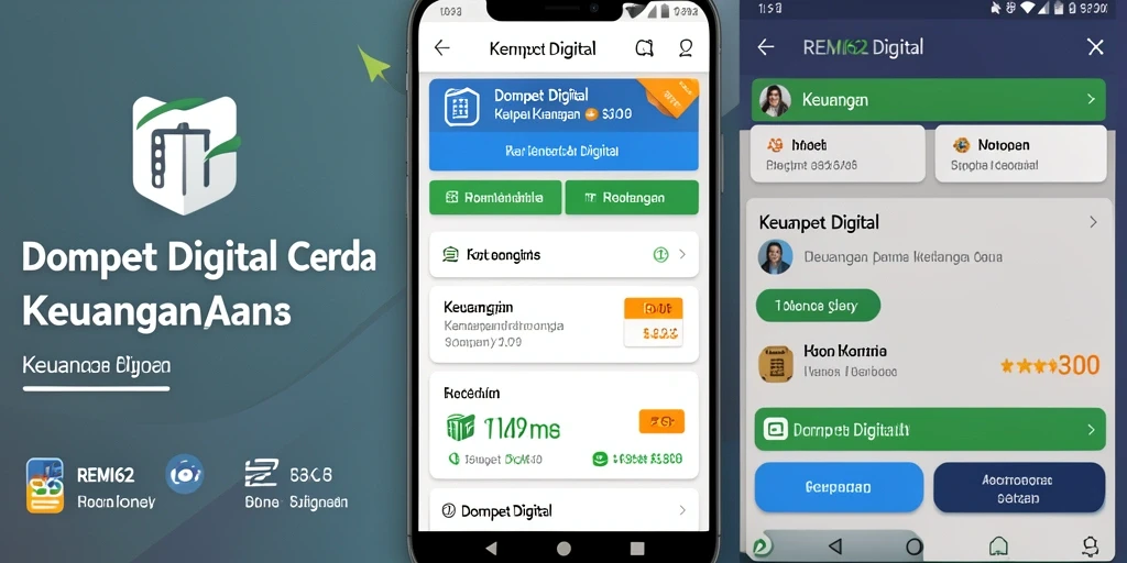 Screenshot utama dari antarmuka pengguna aplikasi Dompet Digital REMI62.