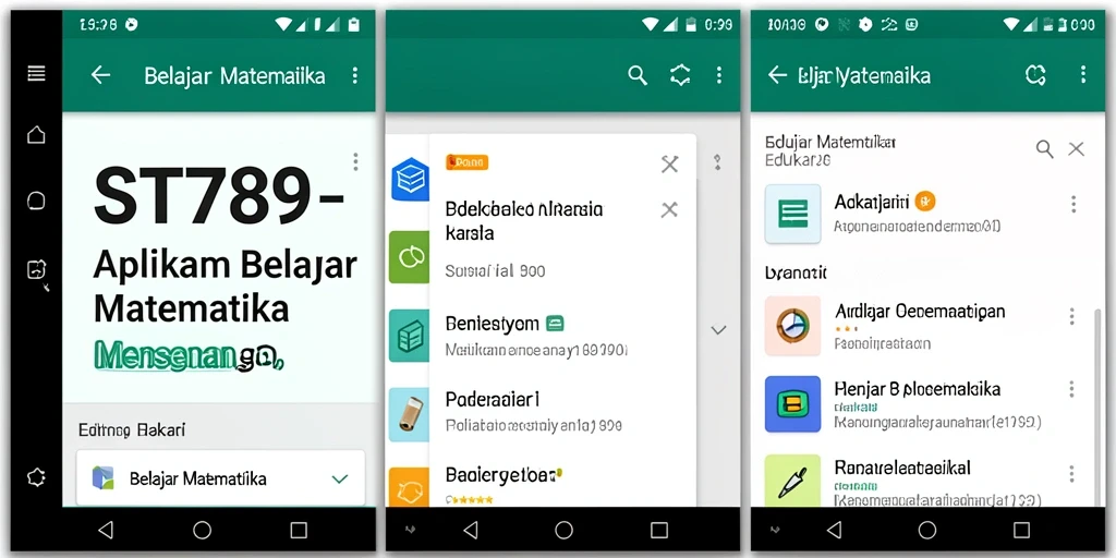 Antarmuka aplikasi ST789 yang ramah pengguna bagi belajar matematika.