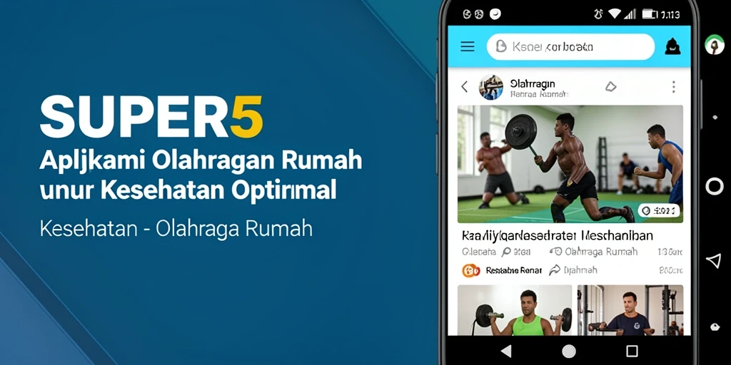 Tampilan antarmuka aplikasi SUPER5 dengan berbagai fitur olahraga di rumah.