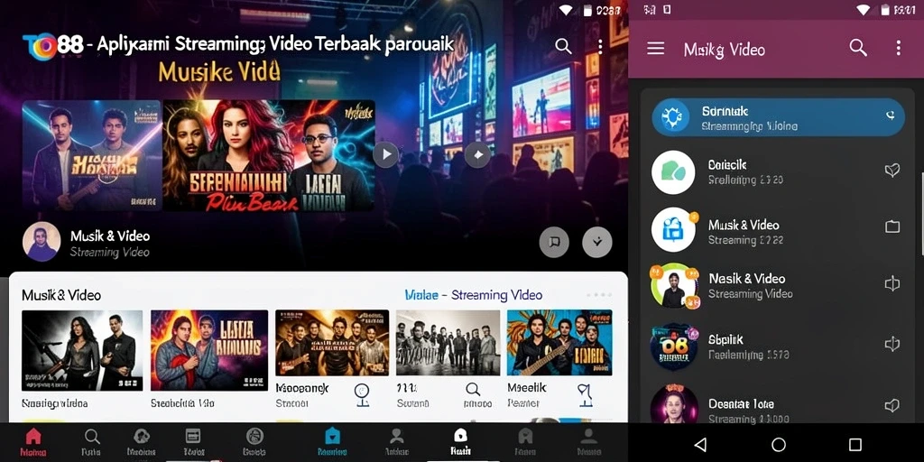 Tampilan antarmuka TO88 yang intuitif dan menarik untuk Streaming Video.