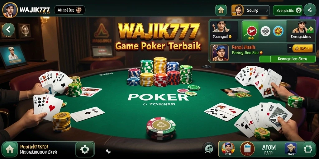 Tampilan antarmuka WAJIK777 yang menarik dan fungsional untuk permainan Poker.